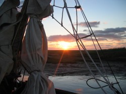 sailing sunset