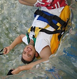 zorbing gets you wet