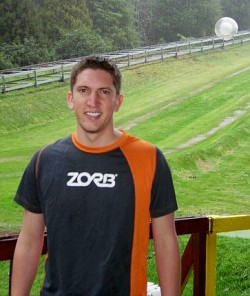 zorbing gets you wet